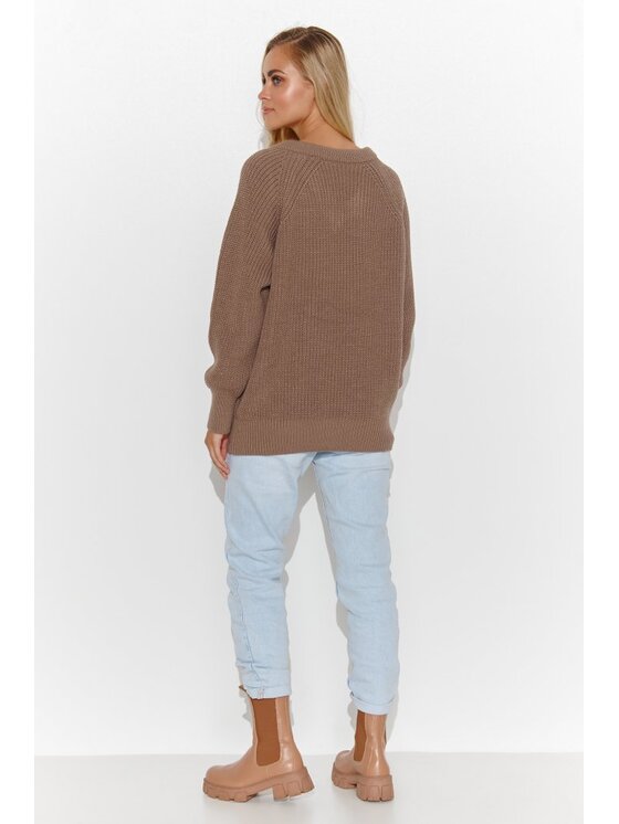 Makadamia Makadamia Sweter S140 Brązowy Regular Fit