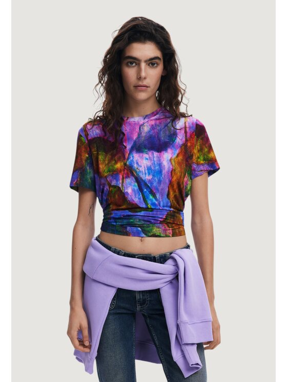 Desigual Desigual T-Shirt TS_YELLOWSTONE Μωβ To Fit