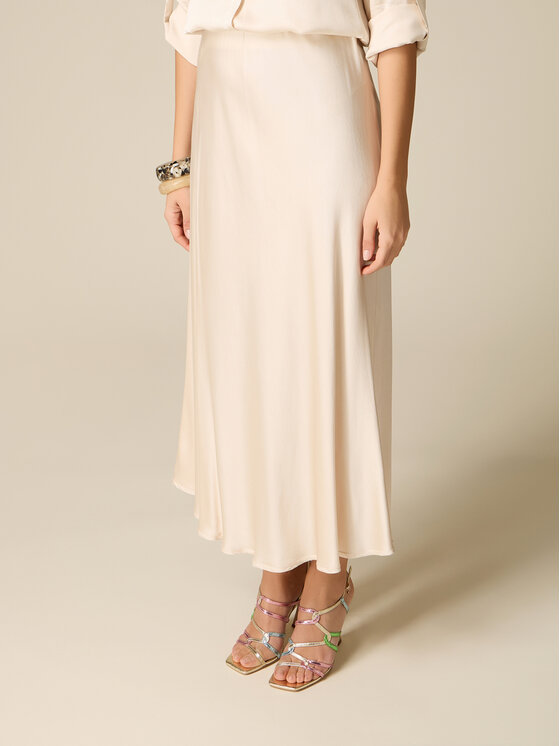Oltre Oltre Spódnica maxi 1065J000292N002 Biały A-Line Fit