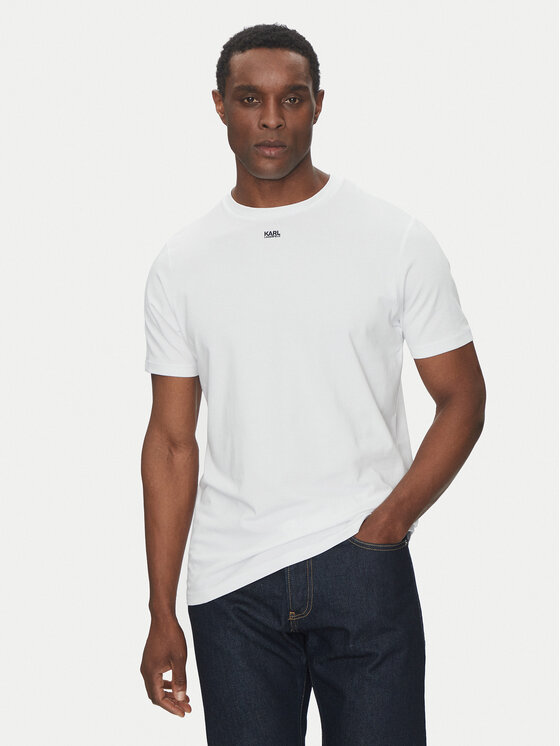 Męski T-Shirt KARL LAGERFELD, Rozmiar S, Biały, 755058 552235
