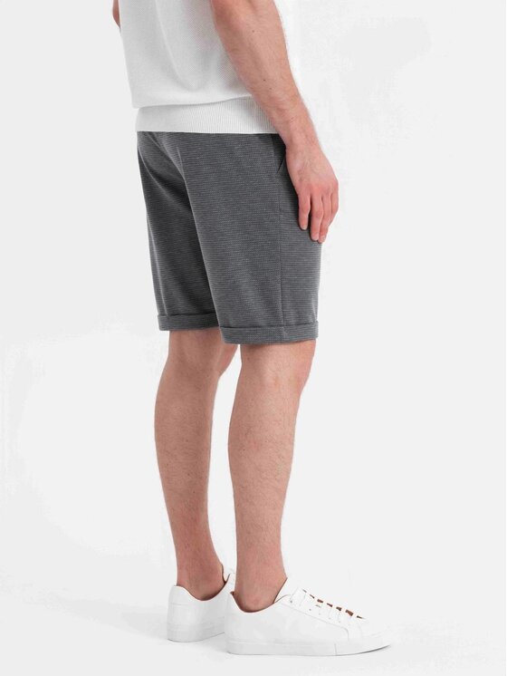 Ombre Ombre Szorty materiałowe OM-SRCS-0177 Szary Regular Fit