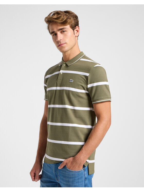 Lee Lee Polo 112363858 Zielony Regular Fit