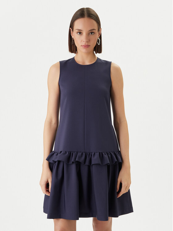 Victoria Victoria Beckham Victoria Victoria Beckham Повсякденна сукня Stretch Faille 2221WDR002556C Cиній Relaxed Fit