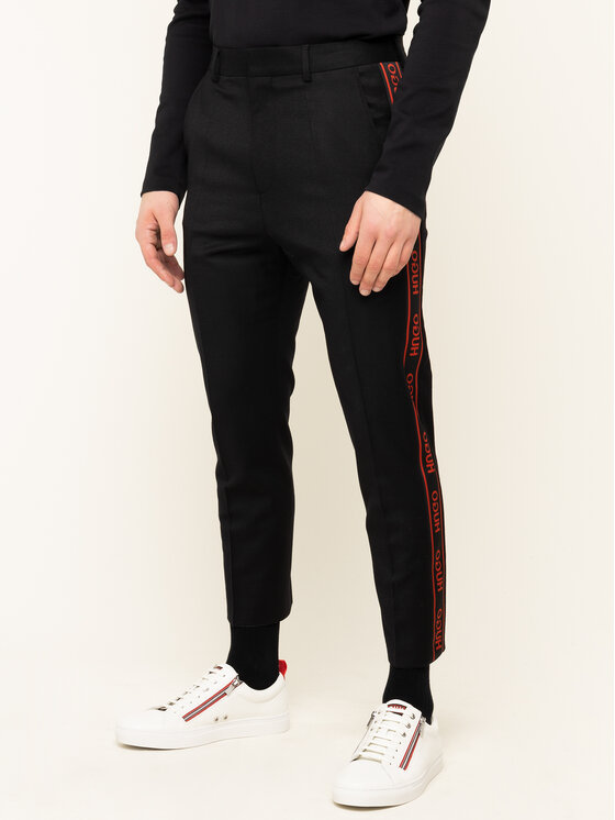 Hugo Hugo Spodnie materiałowe Farlys194F1 50418736 Czarny Relaxed Fit