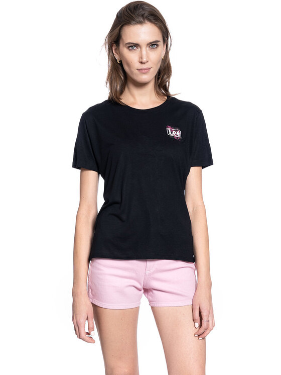 Lee Lee T-Shirt RELAXED FIT Czarny Slim Fit