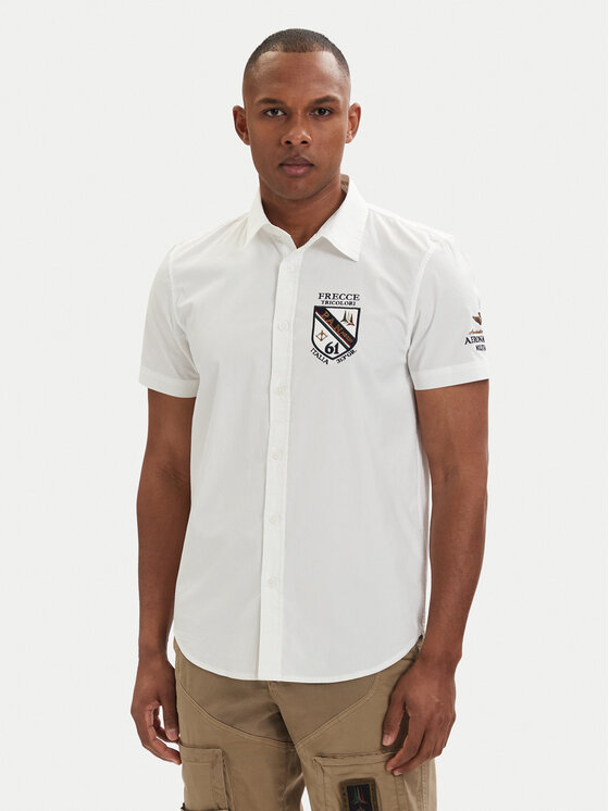 Aeronautica Militare Cămașă 261CA1326UCT03288 Alb Regular Fit