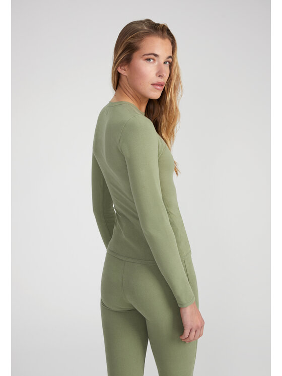 Style Republic Style Republic Bluzka Long Sleeve T-Shirt Zielony Curvy Fit