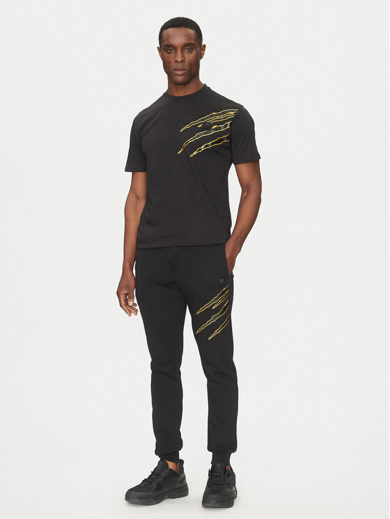 Plein Sport Plein Sport Spodnji del trenirke SAEC MJT2490 STE001N Črna Loose Fit