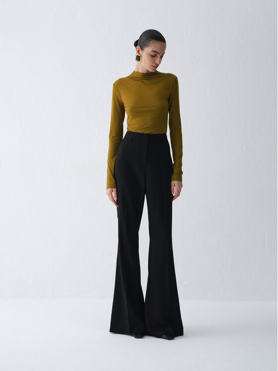 La Mania La Mania Spodnie garniturowe NOTTE Czarny Slim Fit