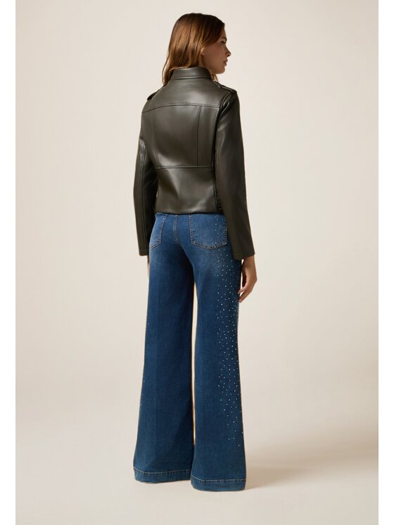 Oltre Oltre Giacca in similpelle R330R002274N035 Verde Regular Fit