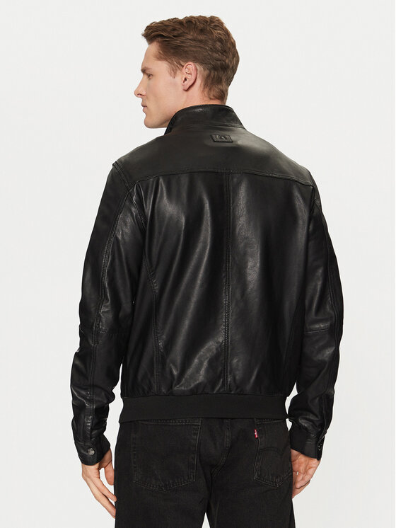 Milestone Milestone Шкіряна куртка Gilberto 511059 60395 Чорний Regular Fit