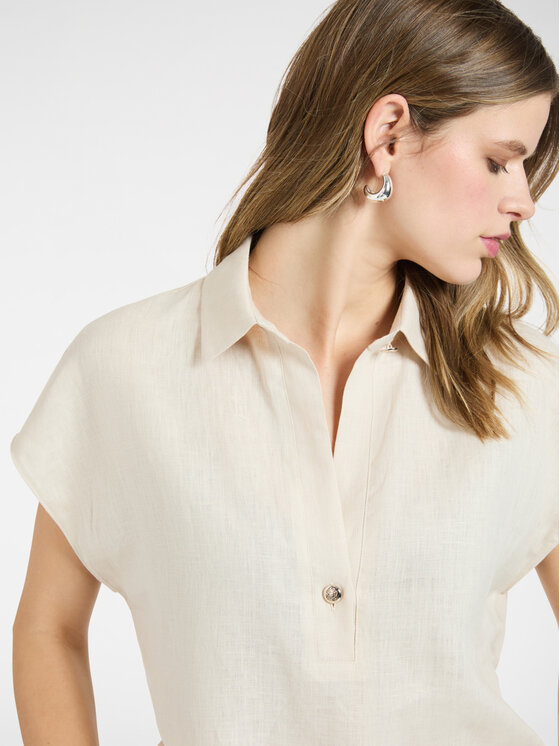 Elena Mirò Elena Mirò Bluzka 2026Z000076N002 Kremowy Regular Fit