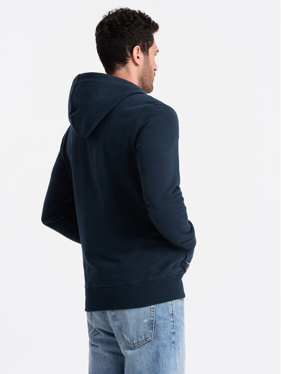 Ombre Ombre Mikina OM-SSBZ-0160 Tmavomodrá Regular Fit