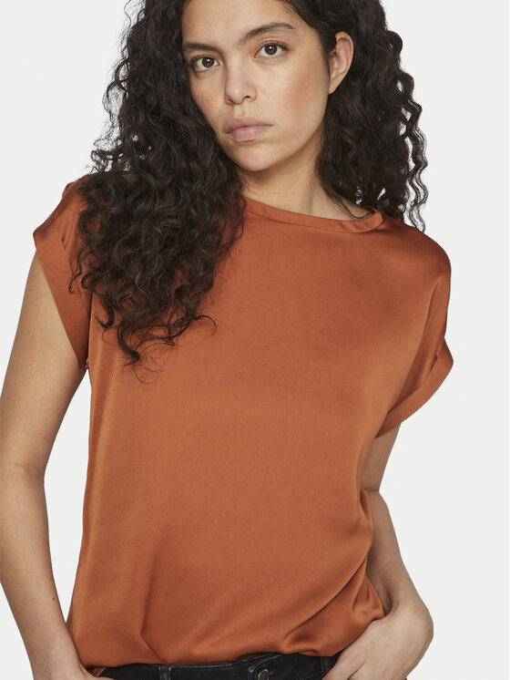 Vila Vila T-shirt Ellette 14059563 Narančasta Regular Fit