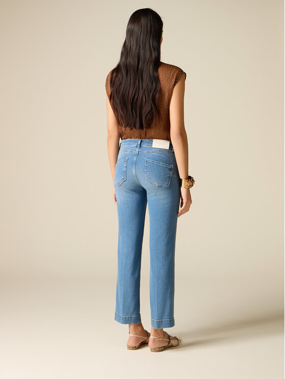 Oltre Oltre Jeansy P451R108929N004 Turkusowy Regular Fit