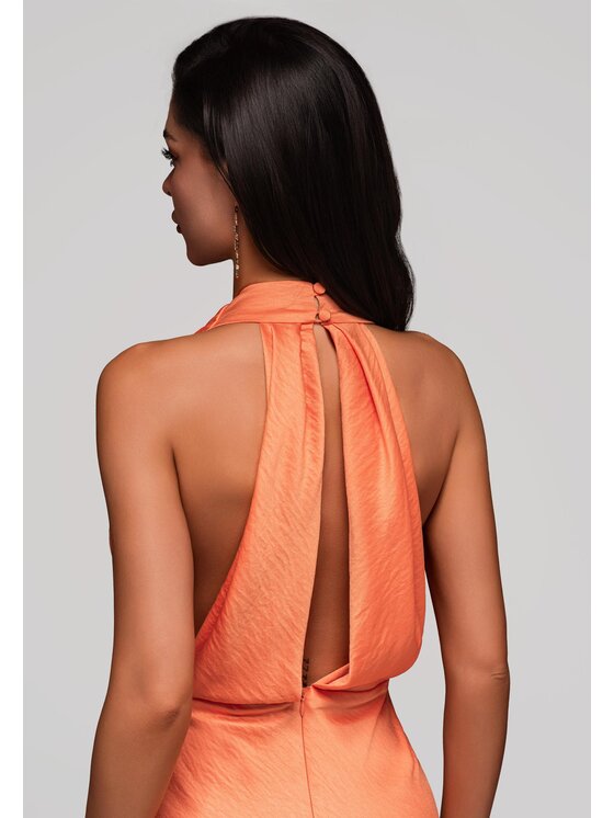 Ombre Ombre Sukienka wieczorowa LA-OM-DLR129 Pomarańczowy Slim Fit