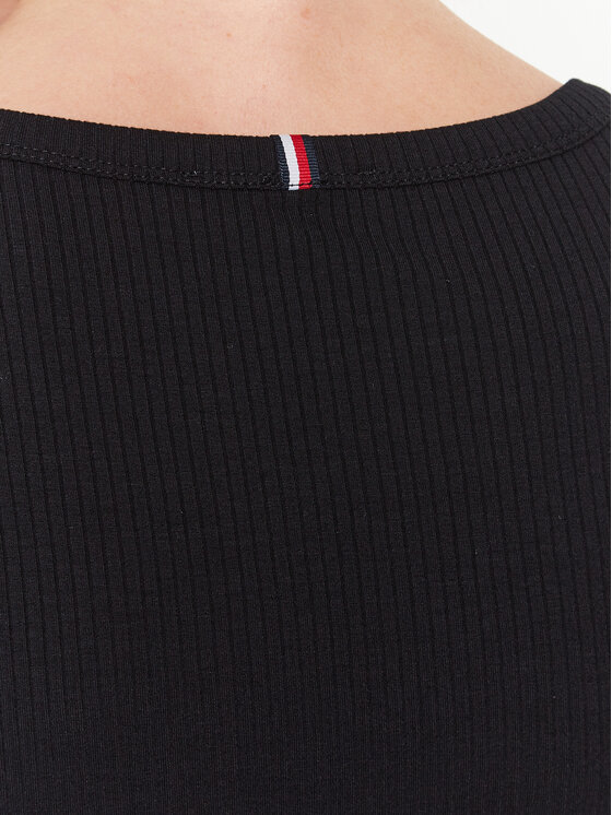 Tommy Hilfiger Tommy Hilfiger Bluzka WW0WW38869 Czarny Slim Fit