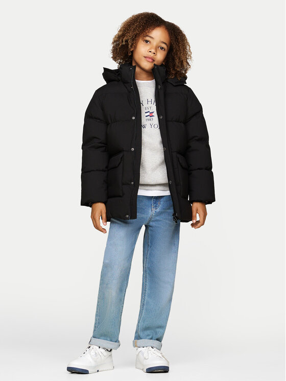 Tommy Hilfiger Tommy Hilfiger Μπουφάν πουπουλένιο KB0KB09401 Μαύρο Regular Fit