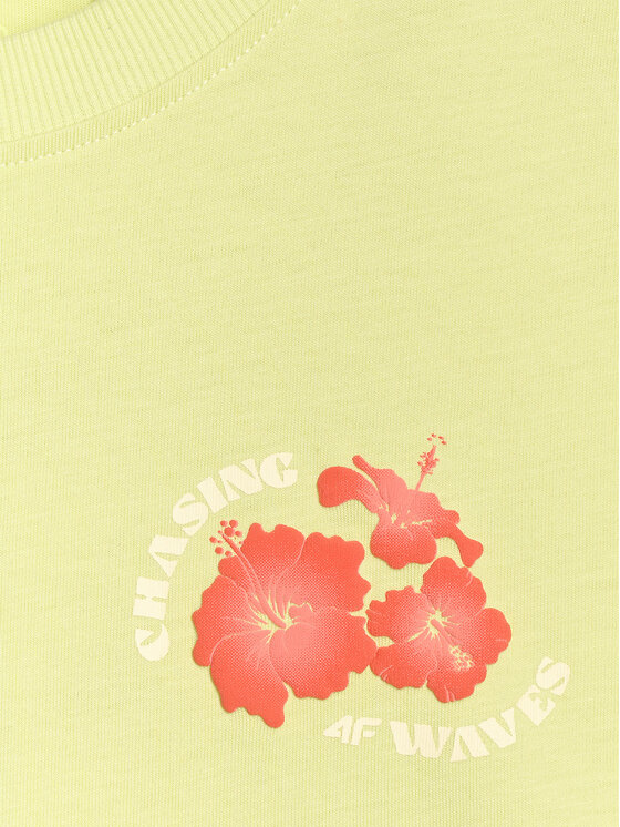 4F 4F T-Shirt FOB SUMMER Żółty jasny Oversize