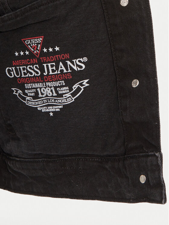 Guess Guess Дънково яке W4BN56 D5E83 Черен Relaxed Fit