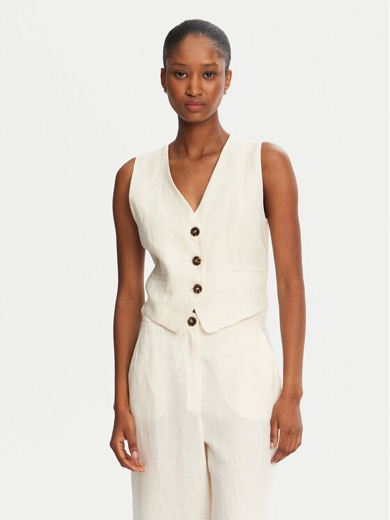 Marella Marella Vestă elegantă Anemone 2515151012 Écru Regular Fit