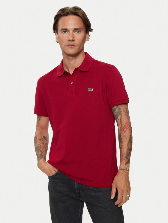 Lacoste Polo Majica PH4012 Bordo Rdeča Slim Fit