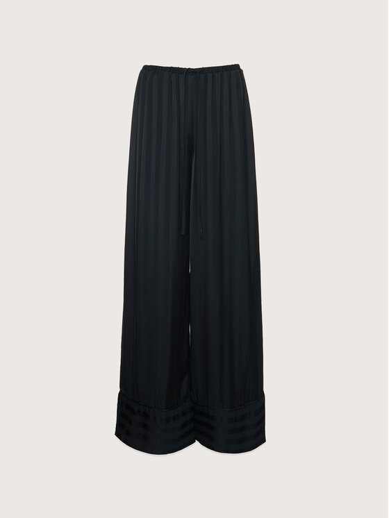 La Mania La Mania Kalhoty z materiálu PIA Černá Classic Fit