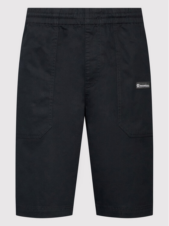 Champion Champion Pantalon scurți din material Marble Wash Long Cut 217180 Negru Custom Fit