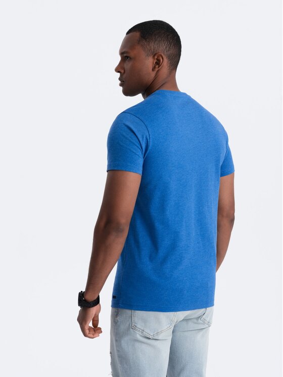 Ombre Ombre T-Shirt OM-TSCT-0155 Niebieski Regular Fit