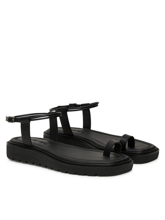 Calvin Klein Jeans Calvin Klein Jeans Sandały Rope Toe Post Sandal Lth Mg YW0YW01893 Czarny