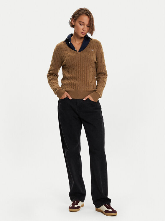 Gant Gant Džemper 4800101 Smeđa Slim Fit