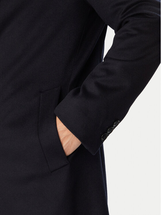 BOSS BOSS Vilnonis paltas H-Hyde-264 50571557 Tamsiai mėlyna Slim Fit