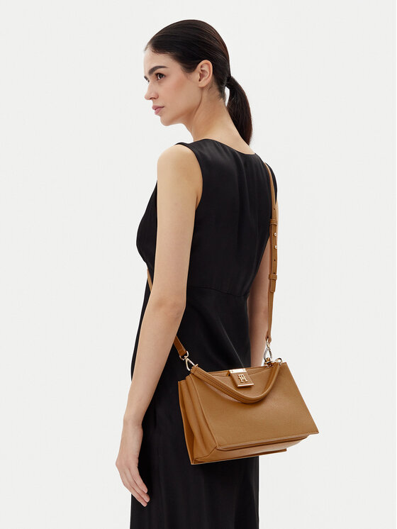 Tommy Hilfiger Tommy Hilfiger Torebka Th Her Mini Tote AW0AW17190 Brązowy