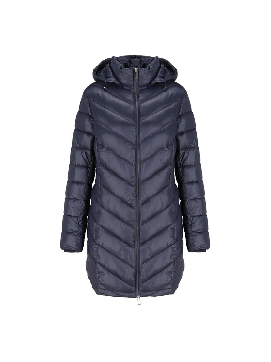 Perso Perso Płaszcz przejściowy pikowana przejściowa Granatowy Slim Fit
