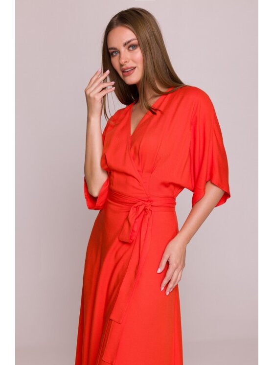 Stylove Stylove Sukienka letnia S406 Pomarańczowy Beachy Fit