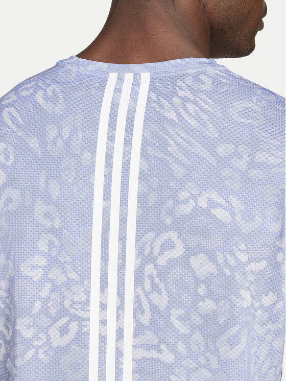 adidas adidas Tricou tehnic Own the Run 3-Stripes JD7770 Albastru Regular Fit