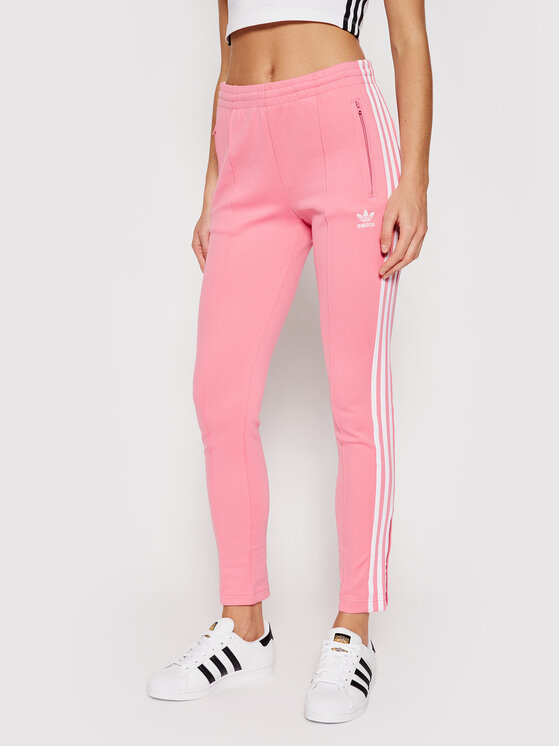 adidas Spodnie dresowe Primeblue SST Track H34581 Różowy Slim Fit