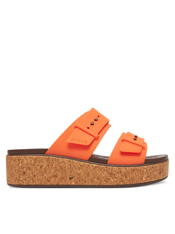 Şlapi Crocs Brooklyn Cork Buckle 211252 Portocaliu