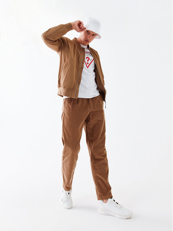 Guess Guess Μπλούζα Audley M2YQ37 K6ZS1 Λευκό Slim Fit