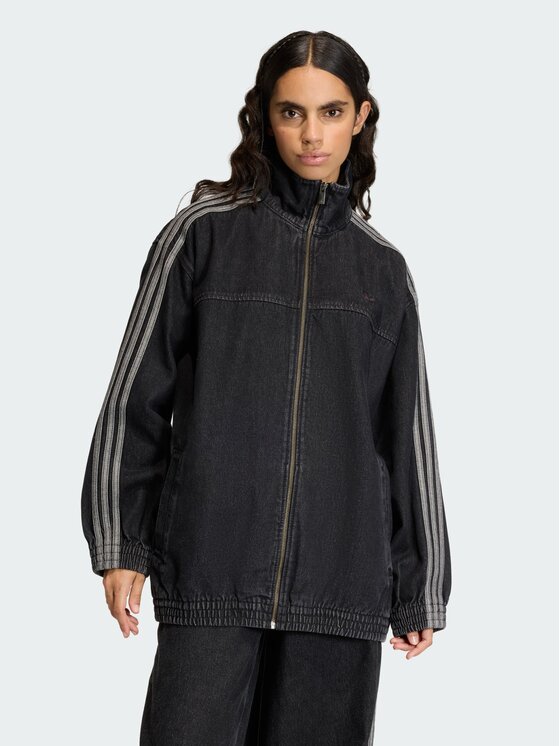 adidas adidas Bluza FIREBIRD ADILENIUM DENIM Czarny Regular Fit