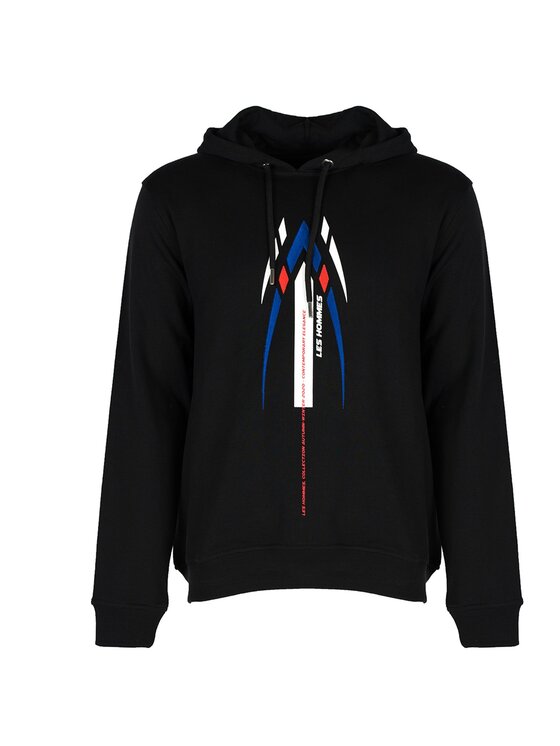 Les Hommes Les Hommes Mikina LJH401-753E | Hoodie Speed Černá Regular Fit