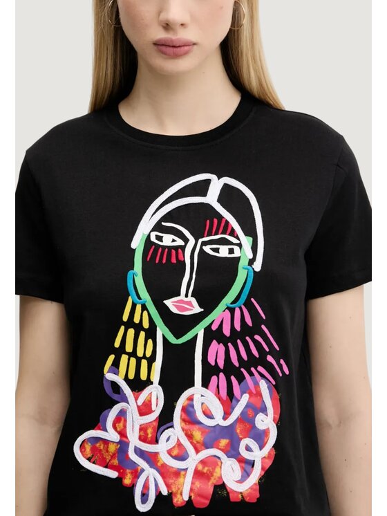 Desigual Desigual T-Shirt TS_MISURI Μαύρο Casual Fit