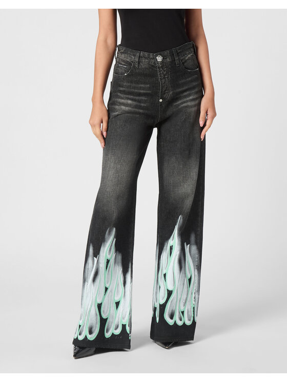 PHILIPP PLEIN PHILIPP PLEIN Džínsy 21703 Sivá Skater Fit