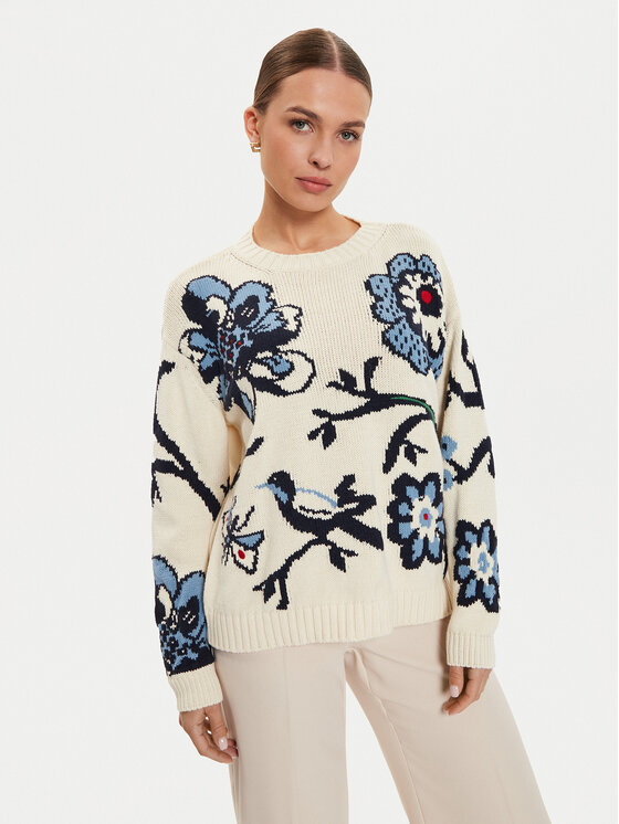 Weekend Max Mara Weekend Max Mara Džemper Dolmen 2425366191 Écru Relaxed Fit