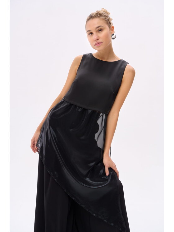 blue shadow blue shadow Tunika Glossy Czarny Regular Fit