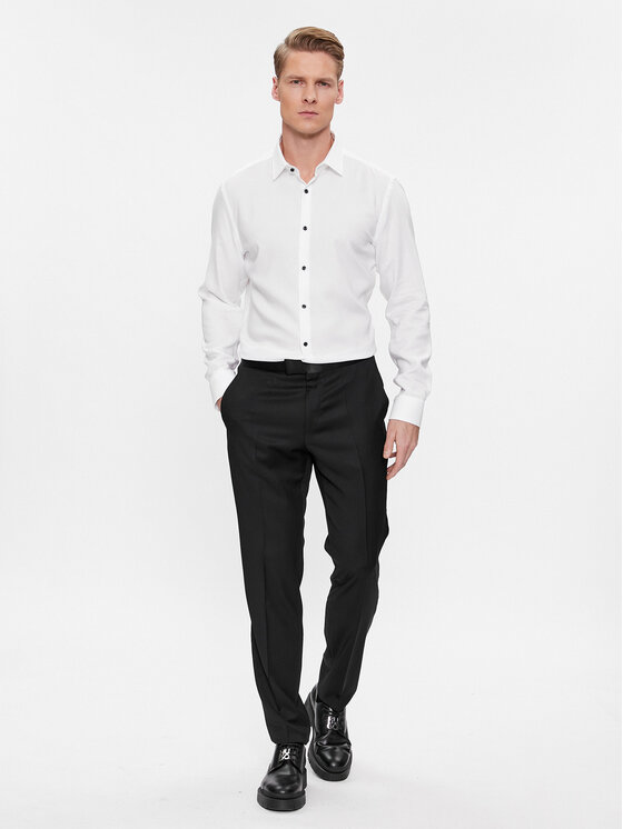 HUGO Hugo Marškiniai Kenno 50500998 Balta Slim Fit