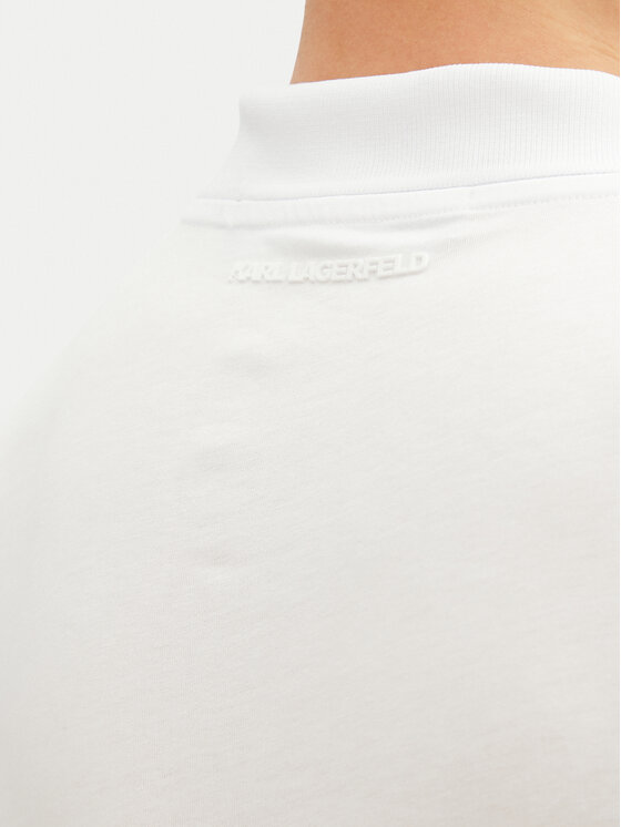 KARL LAGERFELD KARL LAGERFELD Тениска с яка и копчета 745710 500224 Бял Regular Fit