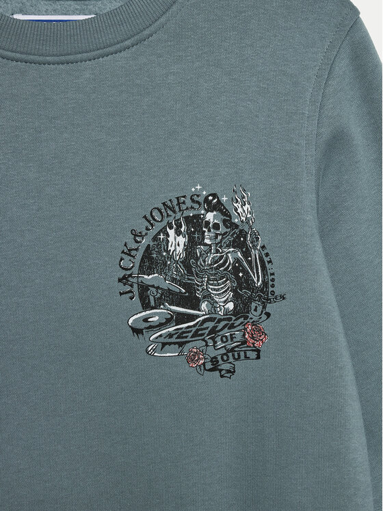 Jack & Jones Junior Jack & Jones Junior Bluza Skull Rock 12259869 Niebieski Standard Fit