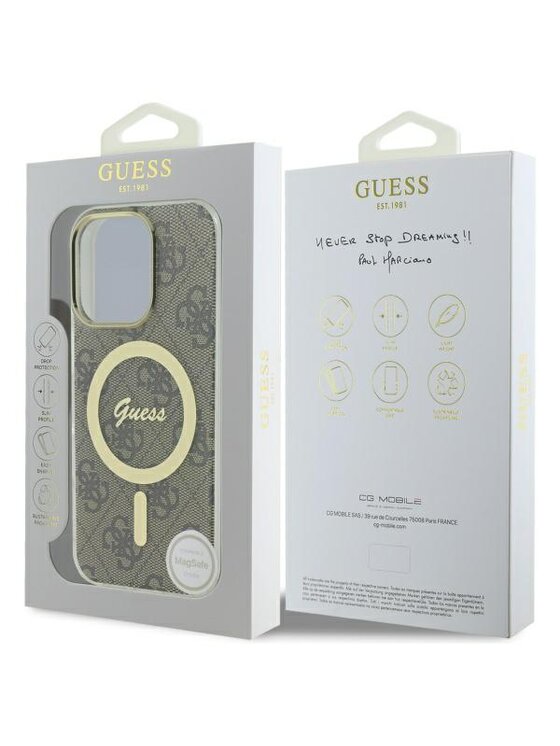 Guess Guess Etui na telefon Apple iPhone 16 Pro Max Brązowy