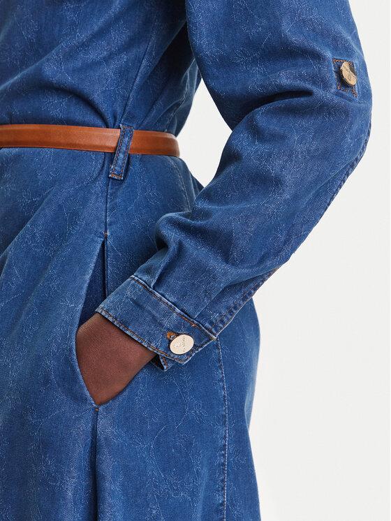 Fracomina Fracomina Jeans haljina FR25SD4004D417V6 Plava Regular Fit